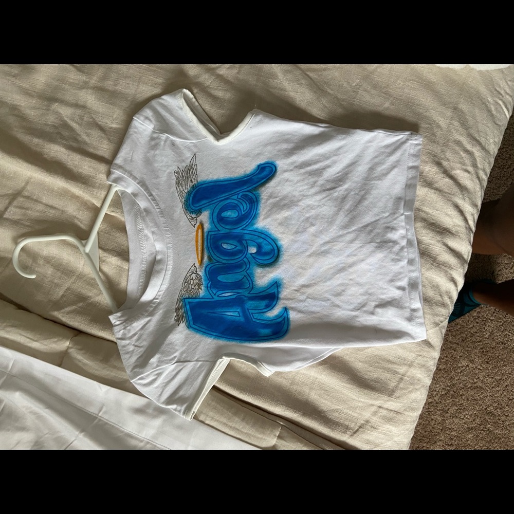 Y2K graffiti baby tee